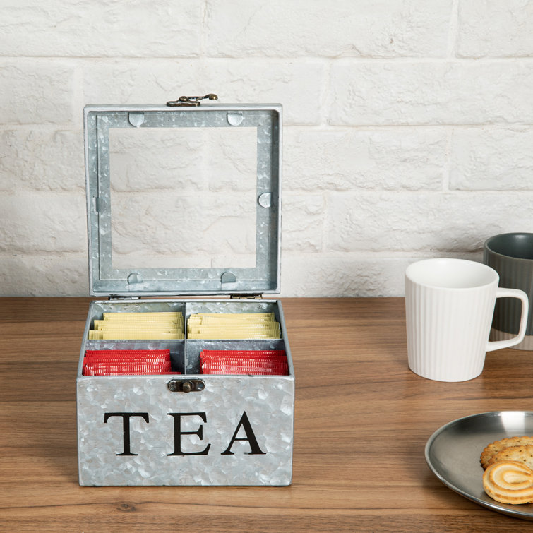 MyGift Galvanized Metal Tea Bag Holder Box Wayfair